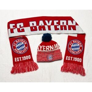 FC Bayern Munich Premium Fan Adult Hat and Scarf Germany Soccer Football
